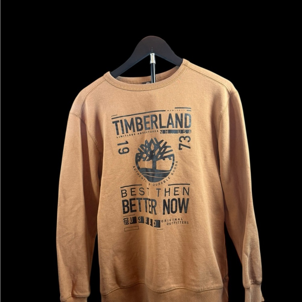 Timberland Tan Sweatshirt with Bold Logo (A286) - Picture 3 of 13
